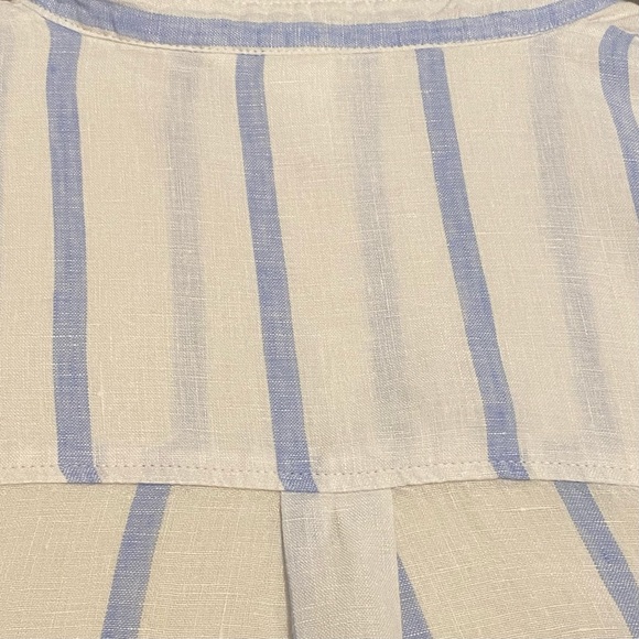 H&M Ladies Linen Blue and White Striped Shirt sz M - Picture 5 of 9